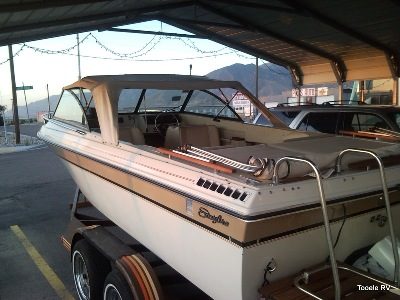 Recreational vehicle parked on the Tooele service lot