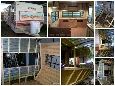 Technician workspace in the recreational vehicle repair bay